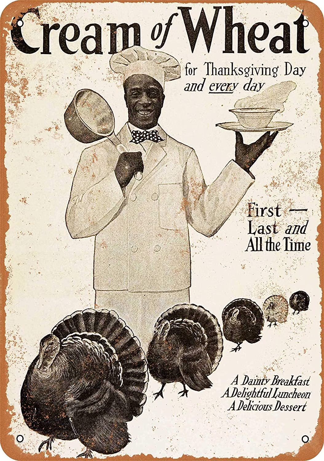 1907 Cream of Wheat Thanksgiving Metal Sign P42792