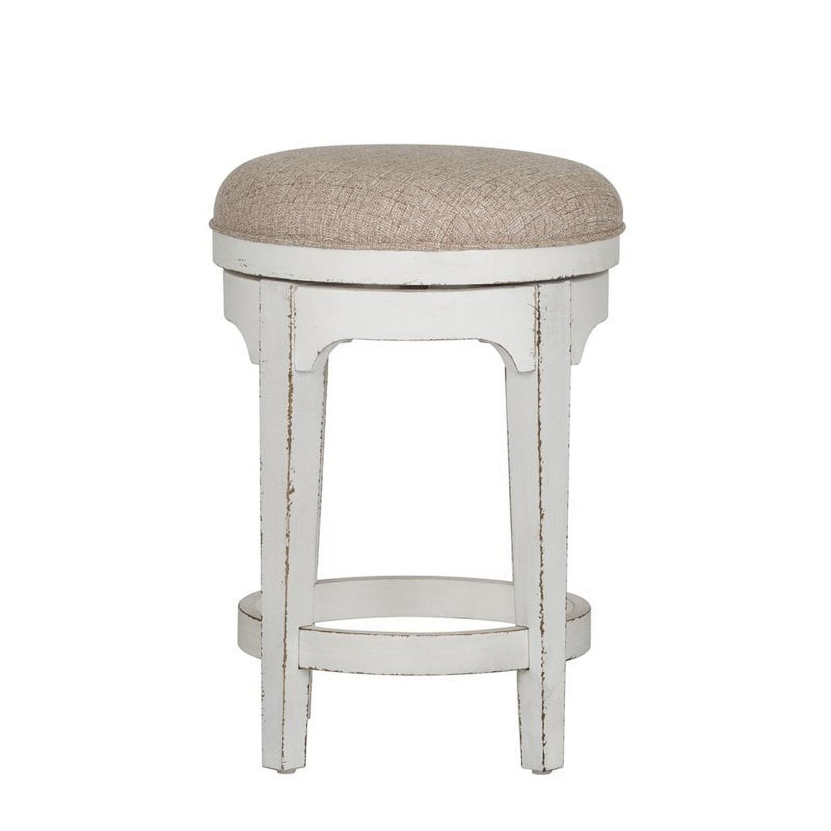 Antique White Console Swivel Stool Set E189487
