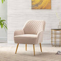 Beige Velvet Armchair J39884