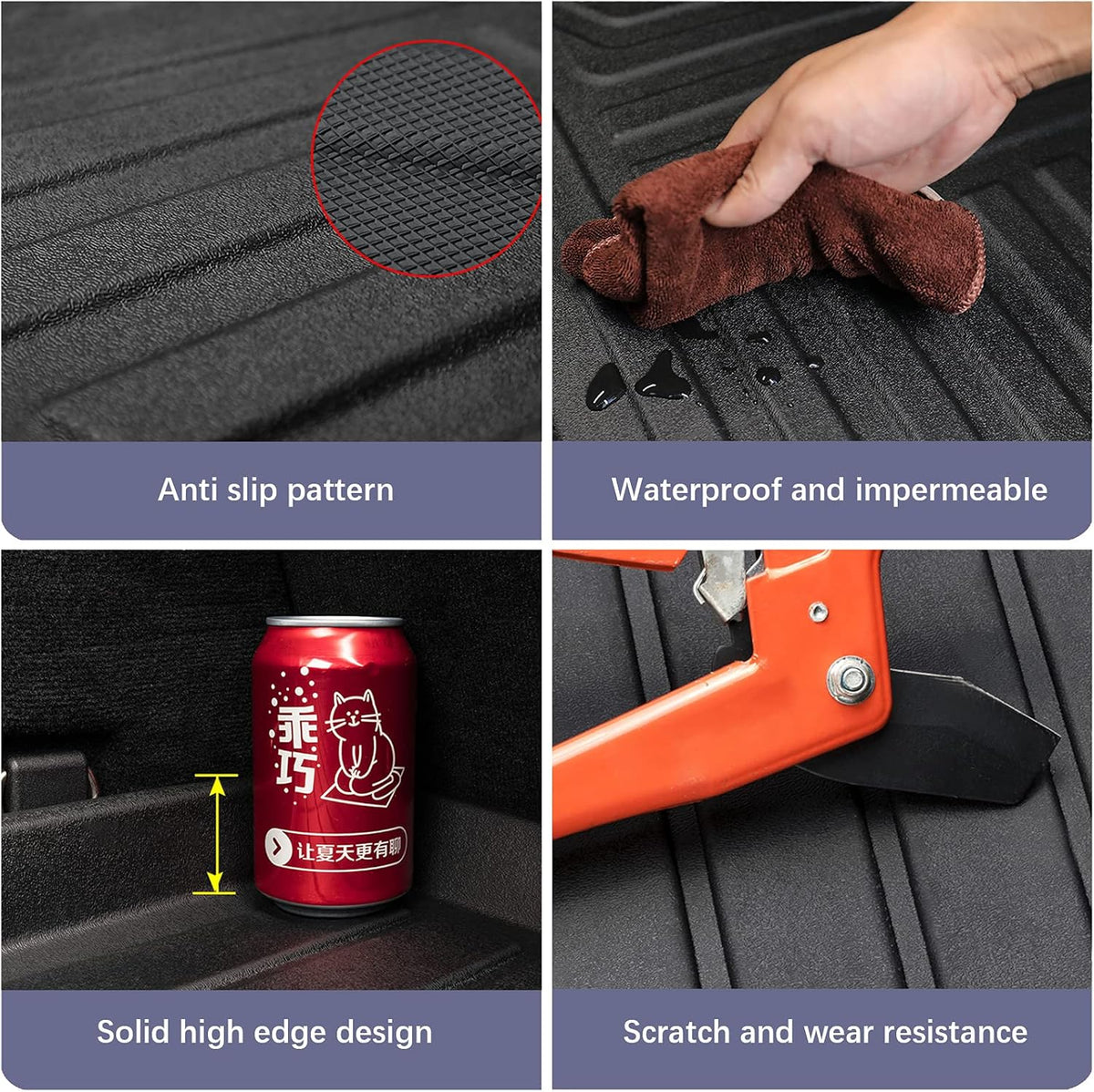 Black TPO Waterproof Rear Cargo Tray Pack of 2 W9348