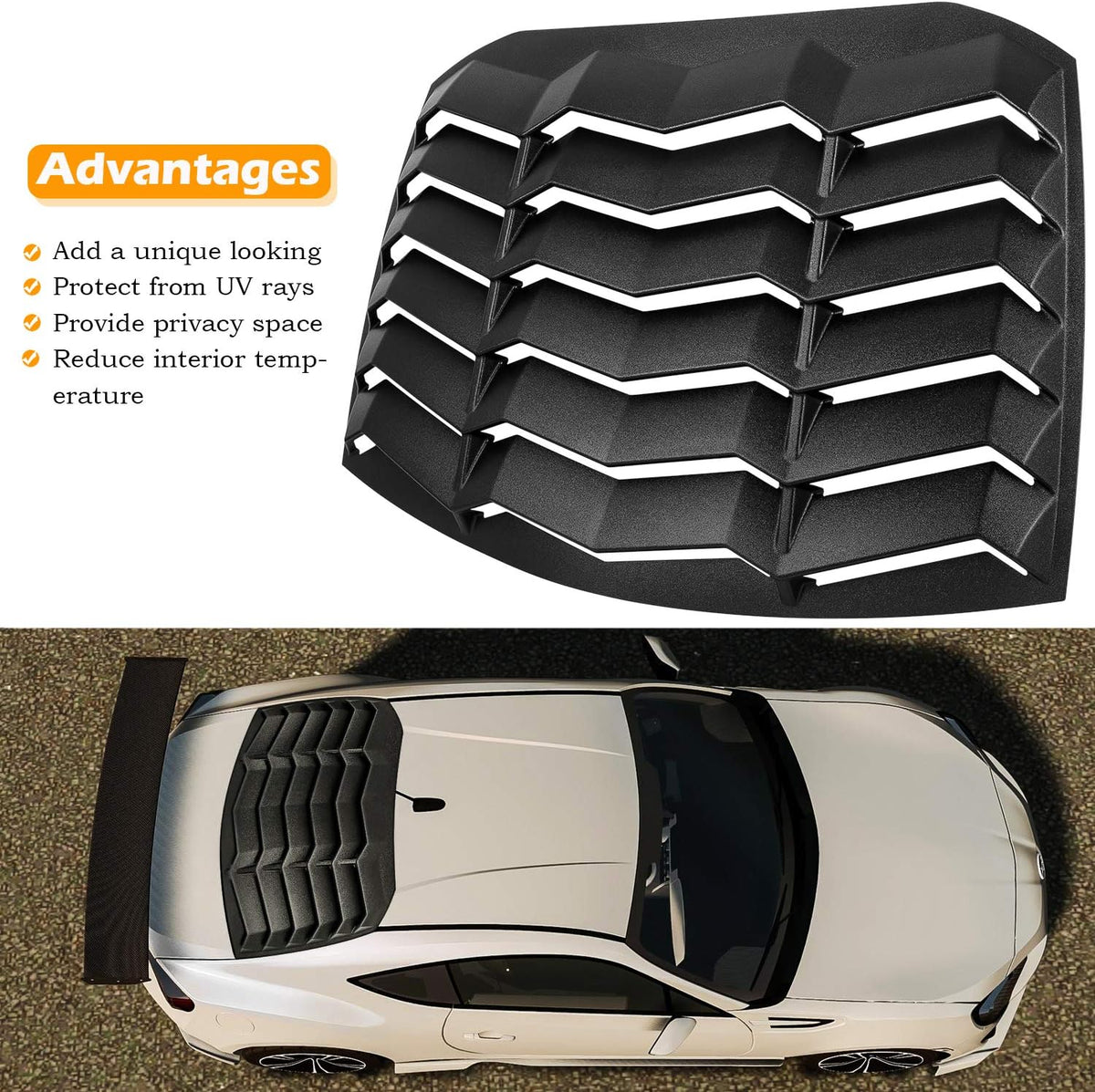 Rear Window Louver ABS Matte Black W169