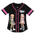 Black White Ladies Baseball Jersey N3219