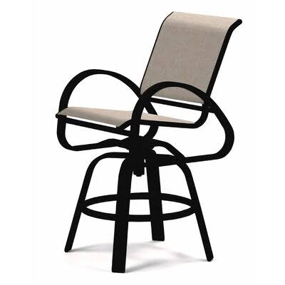 26x22 Patio Bar Stool Textured Black Natural W7912