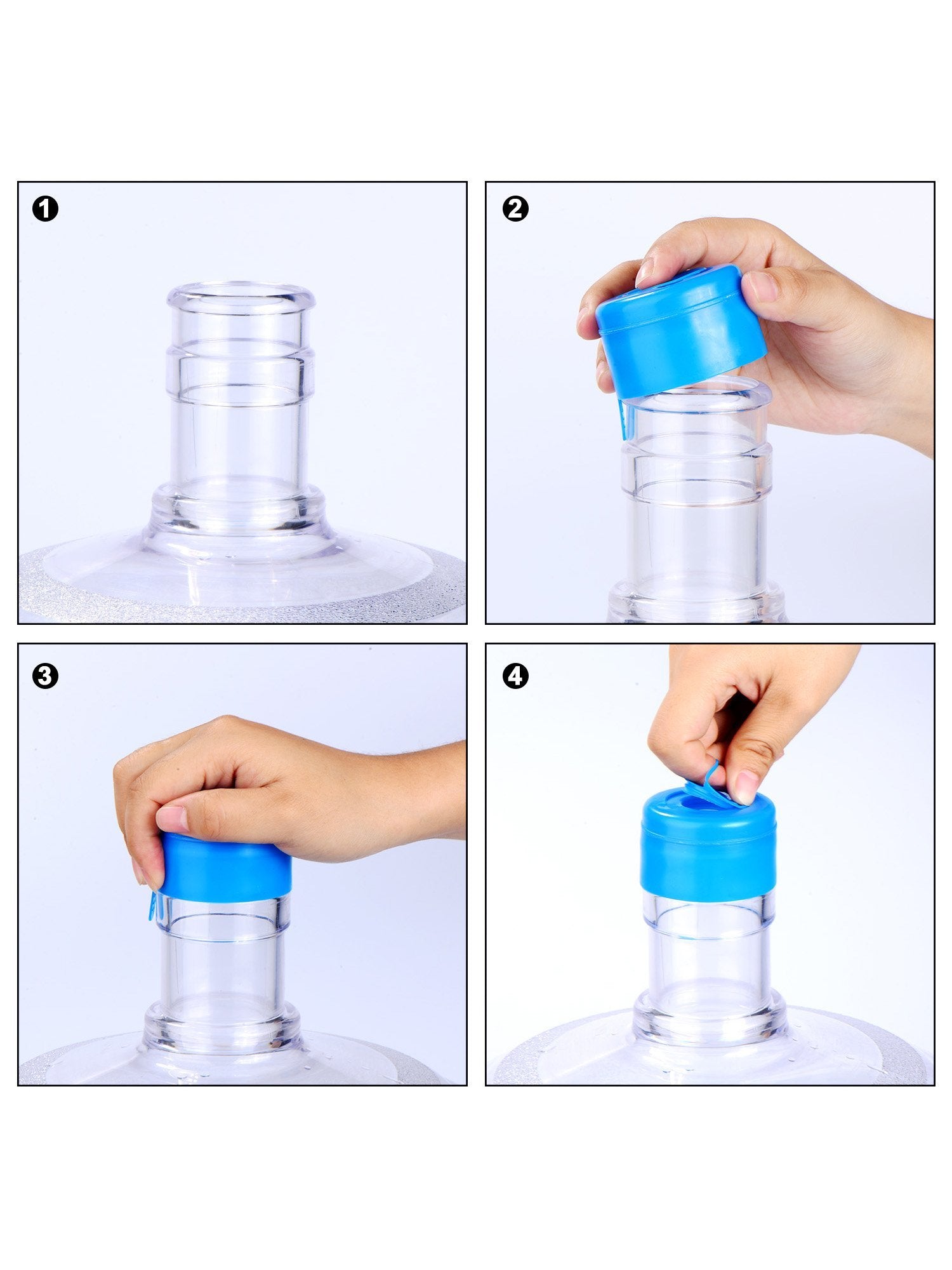 20 Pieces Non Spill 55 mm Water Jug Caps with 1 Piece Bottle Handle K1831