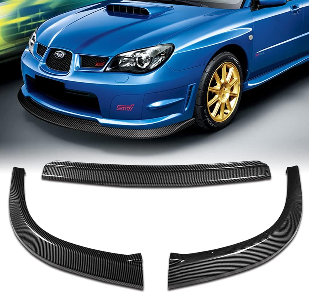 Front Bumper Lip Spoiler Splitter Glossy Carbon Fiber Look ABS M837