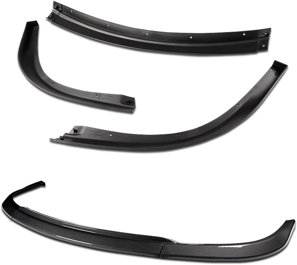 Front Bumper Lip Spoiler Splitter Glossy Carbon Fiber Look ABS M837