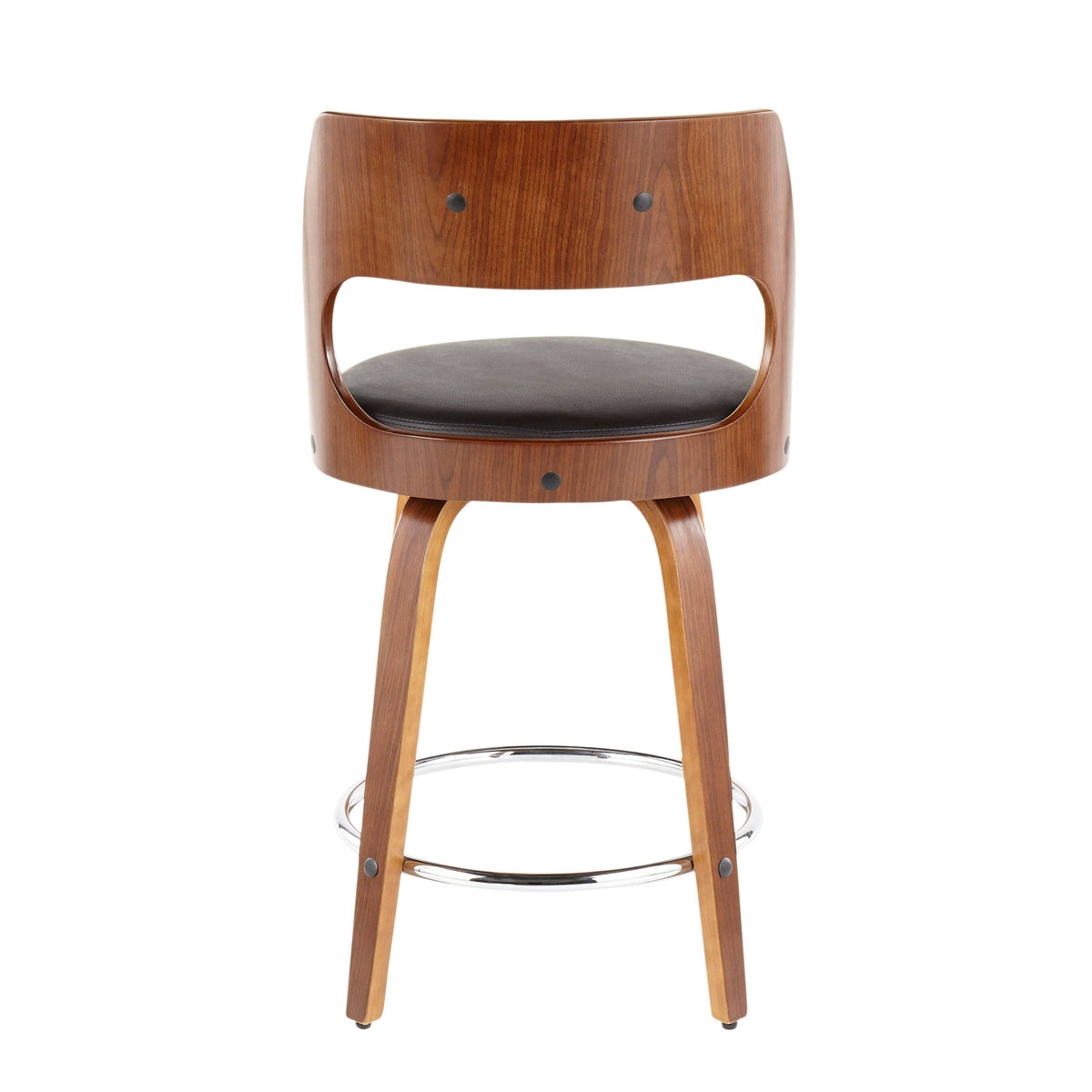 White/Cherry Mid-Century Modern Counter Stool (Set of 2) A187