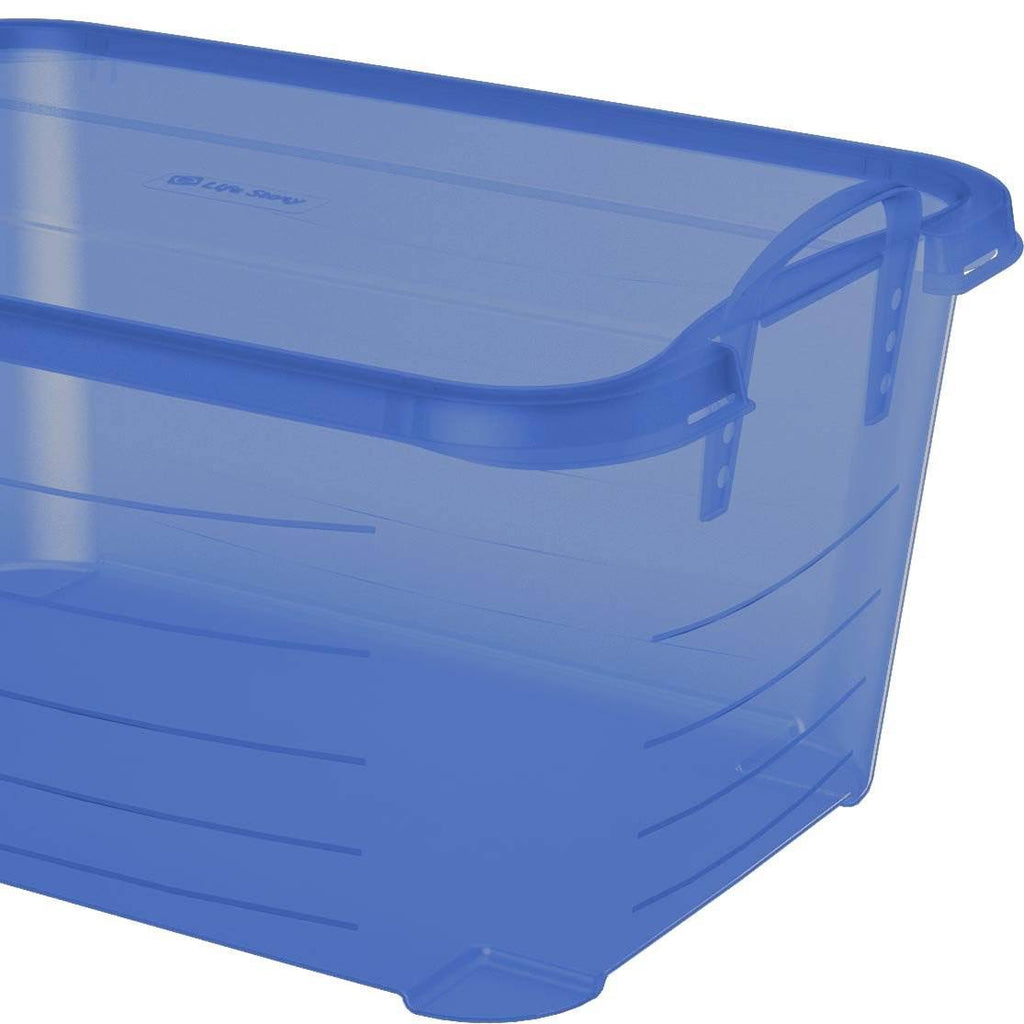 Blue Stackable Storage Box 55 Quart 6 Pack W6518