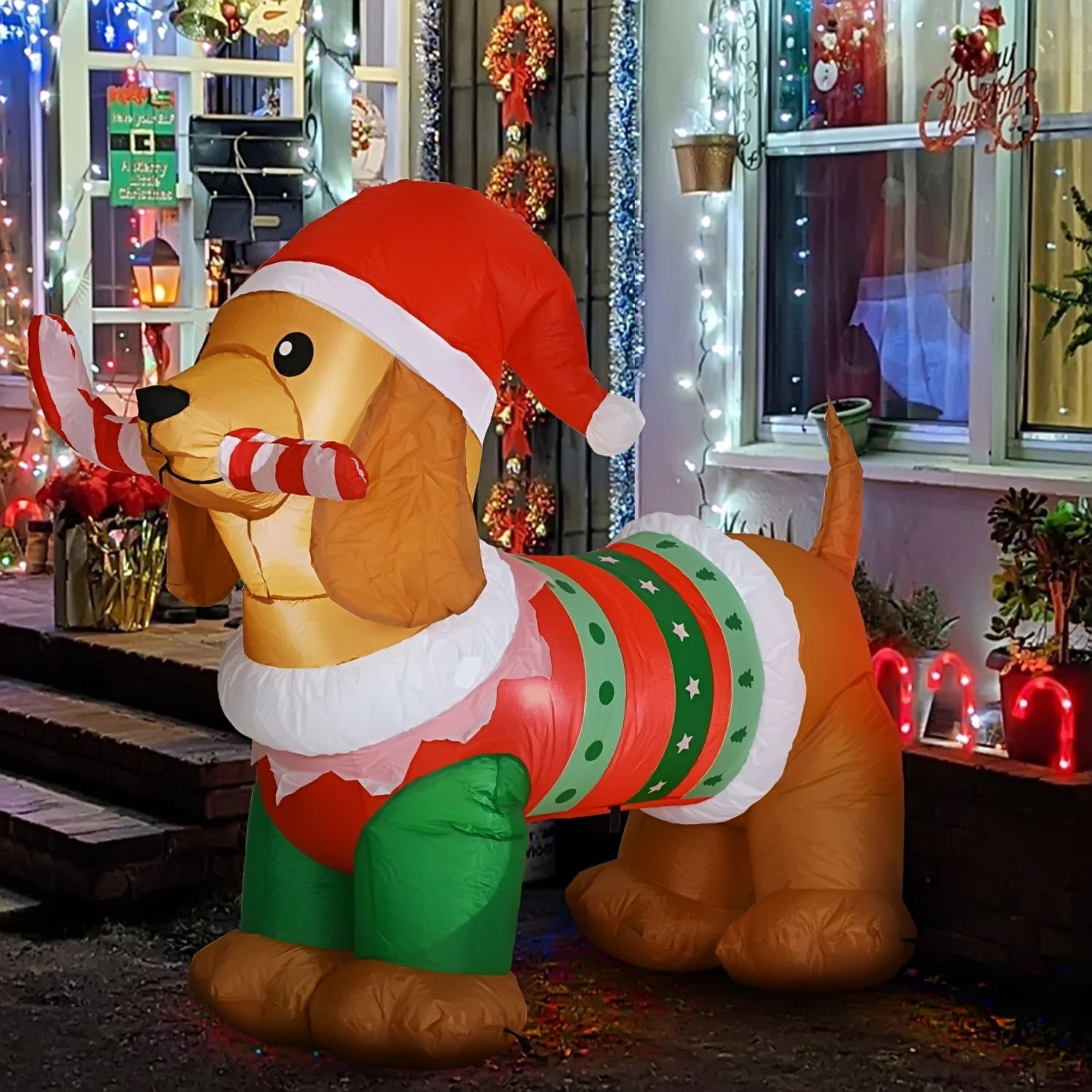 5ft Inflatable Dog with Led Lights N902138