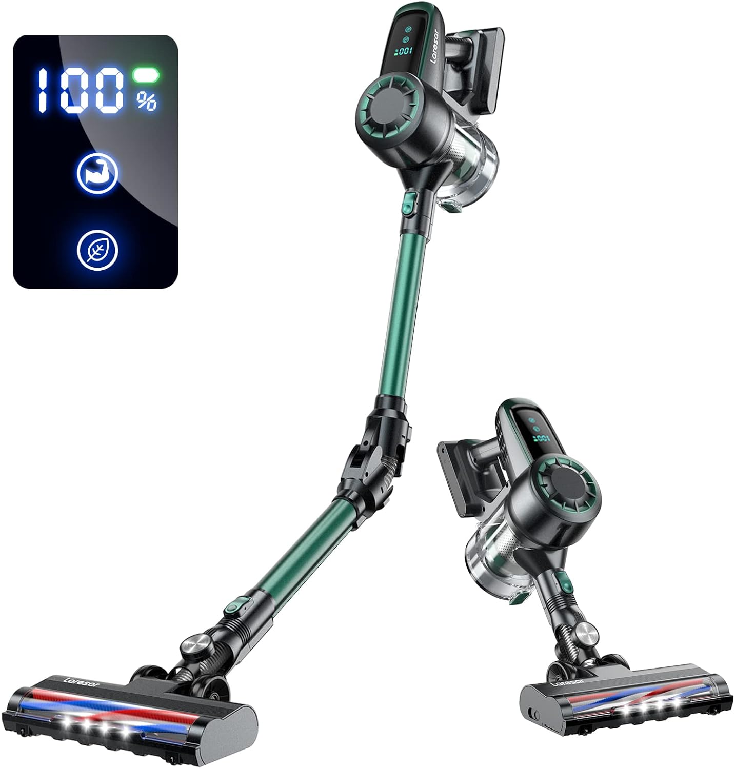 Cordless Stick Vacuum Cleaner with Foldable Tube, Detachable Battery C9480