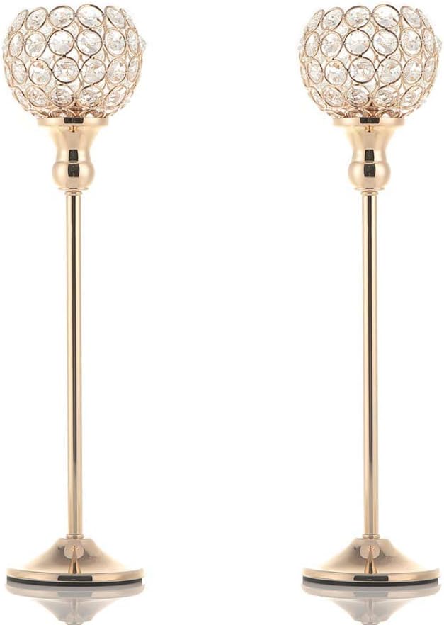 Gold Crystal Candle Holders Set of 2 X62832
