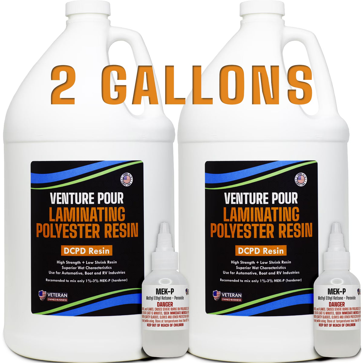 2 Gallon Polyester Resin with MEKP Hardener D36855