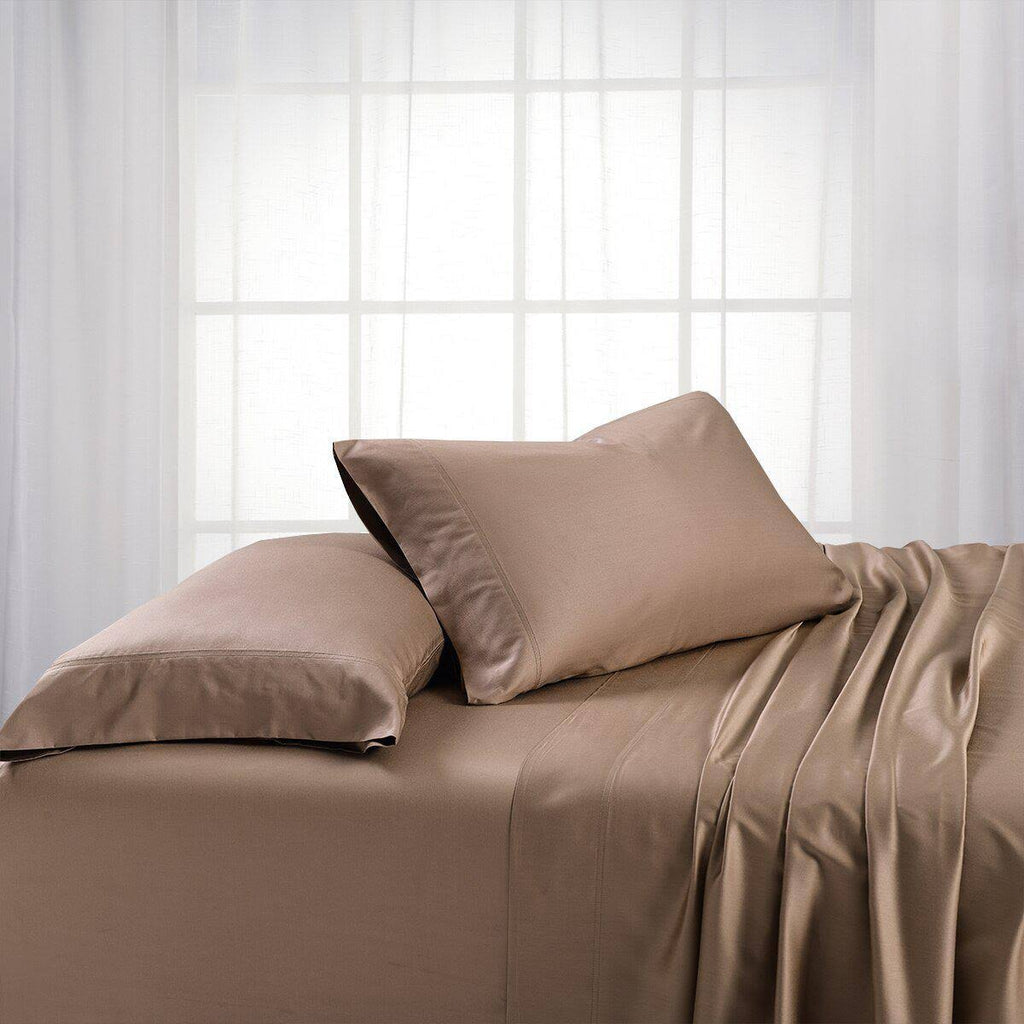 Taupe Bamboo Head Split King Sheets V142529