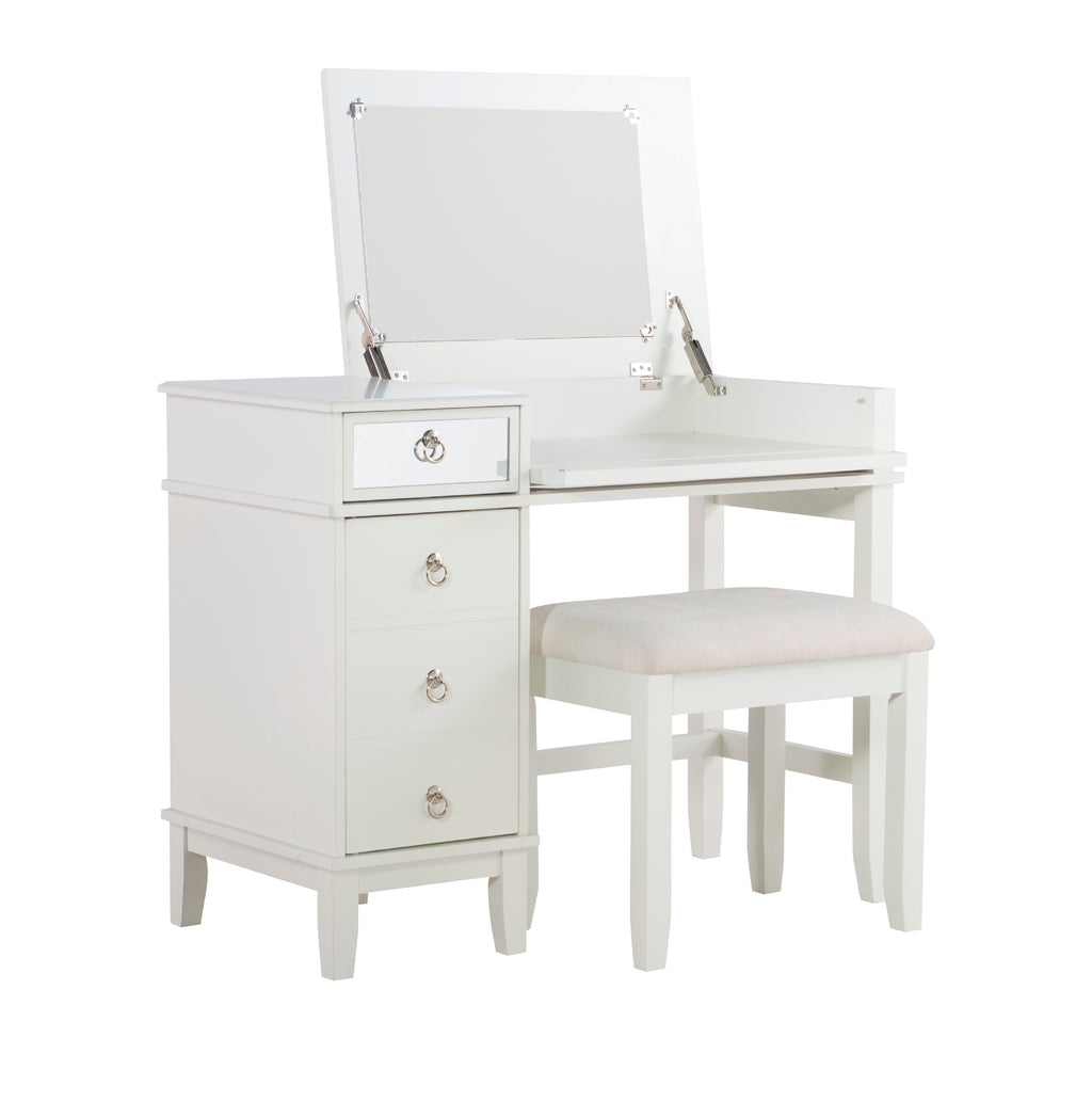White 2-Piece Vanity Set with Bench D232281