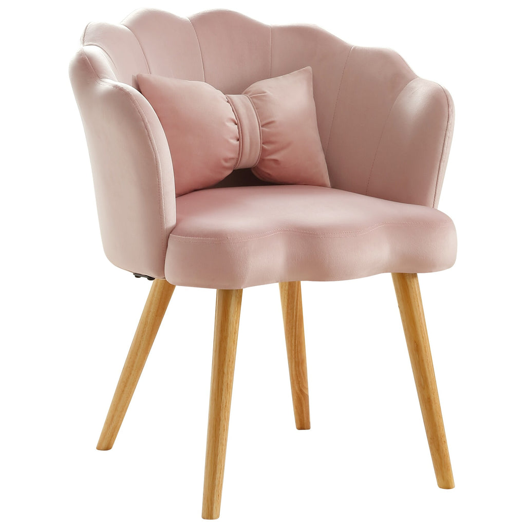 Velvet Accent Arm Chair with Waist Pillow S719