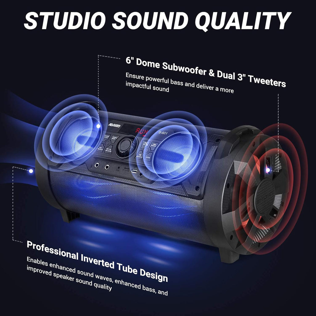 Portable Karaoke Machine with 6 Subwoofer Bluetooth Speaker, 3 Microphones Q20347