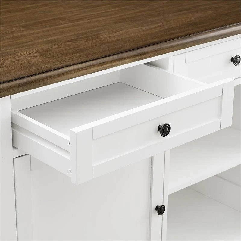 White Kitchen Island with 2 Stools K91596