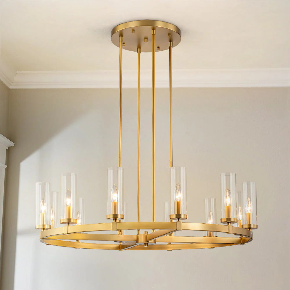 12-Light Dimmable Industrial Chandelier A982578