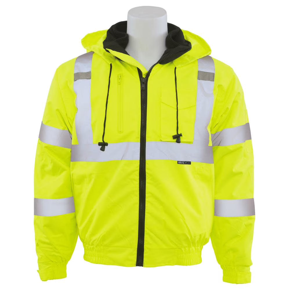 Hi Viz Lime Black Bottom Bomber Jacket Q690997