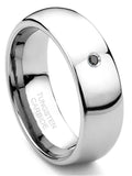 Titanium Carbide Solitaire Black Diamond Dome Comfort Fit Mens Wedding Band Ring J178175