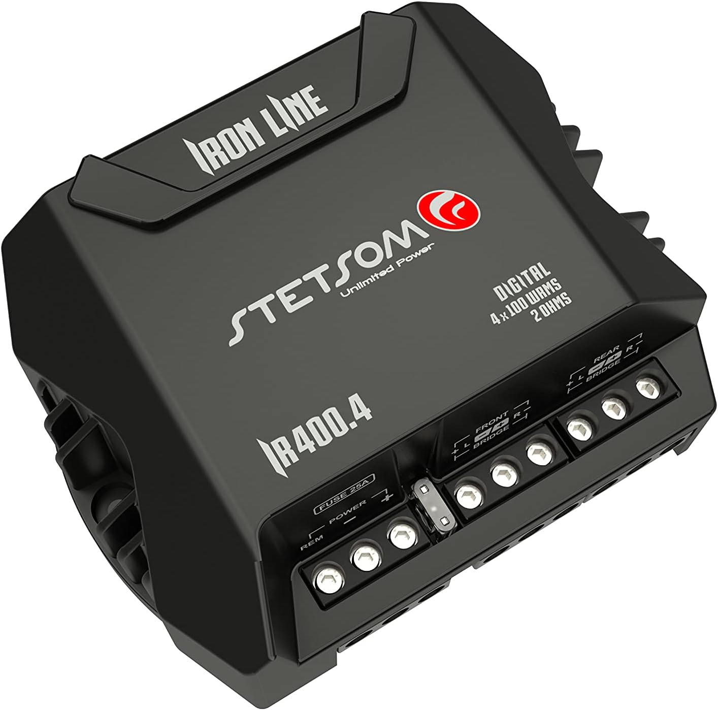 Compact Digital 4 Channels Amplifier, 400 Watts RMS 400x4, 2Ω Stable G77178