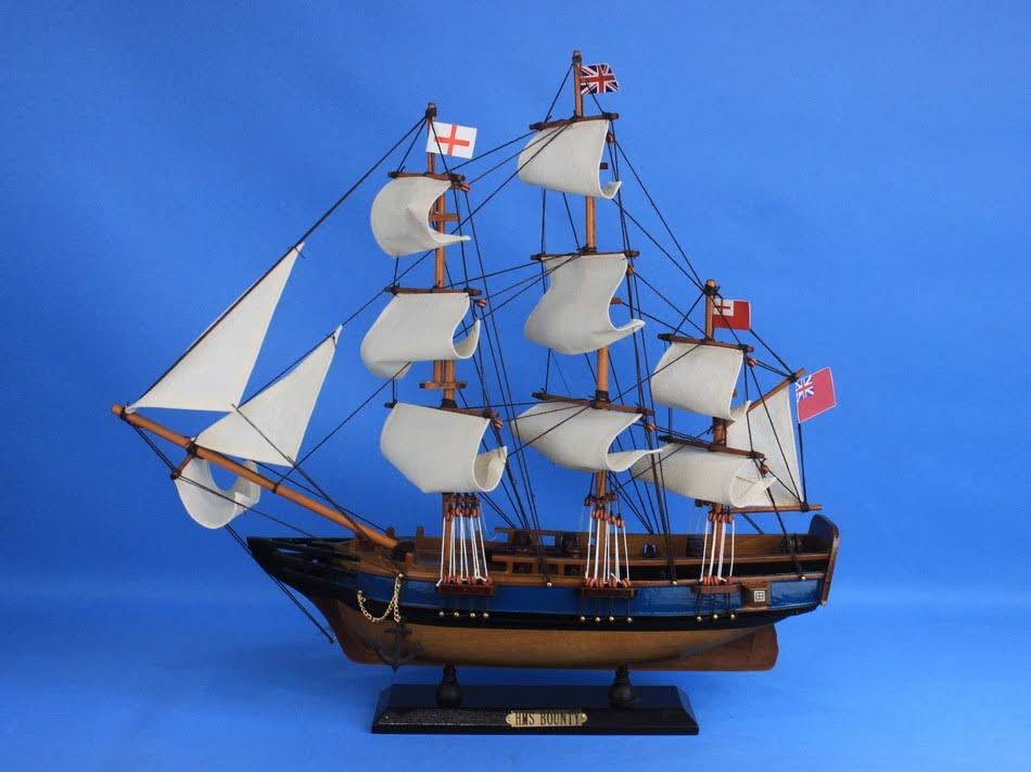 Wooden HMS Bounty Tall Model Ship E922728