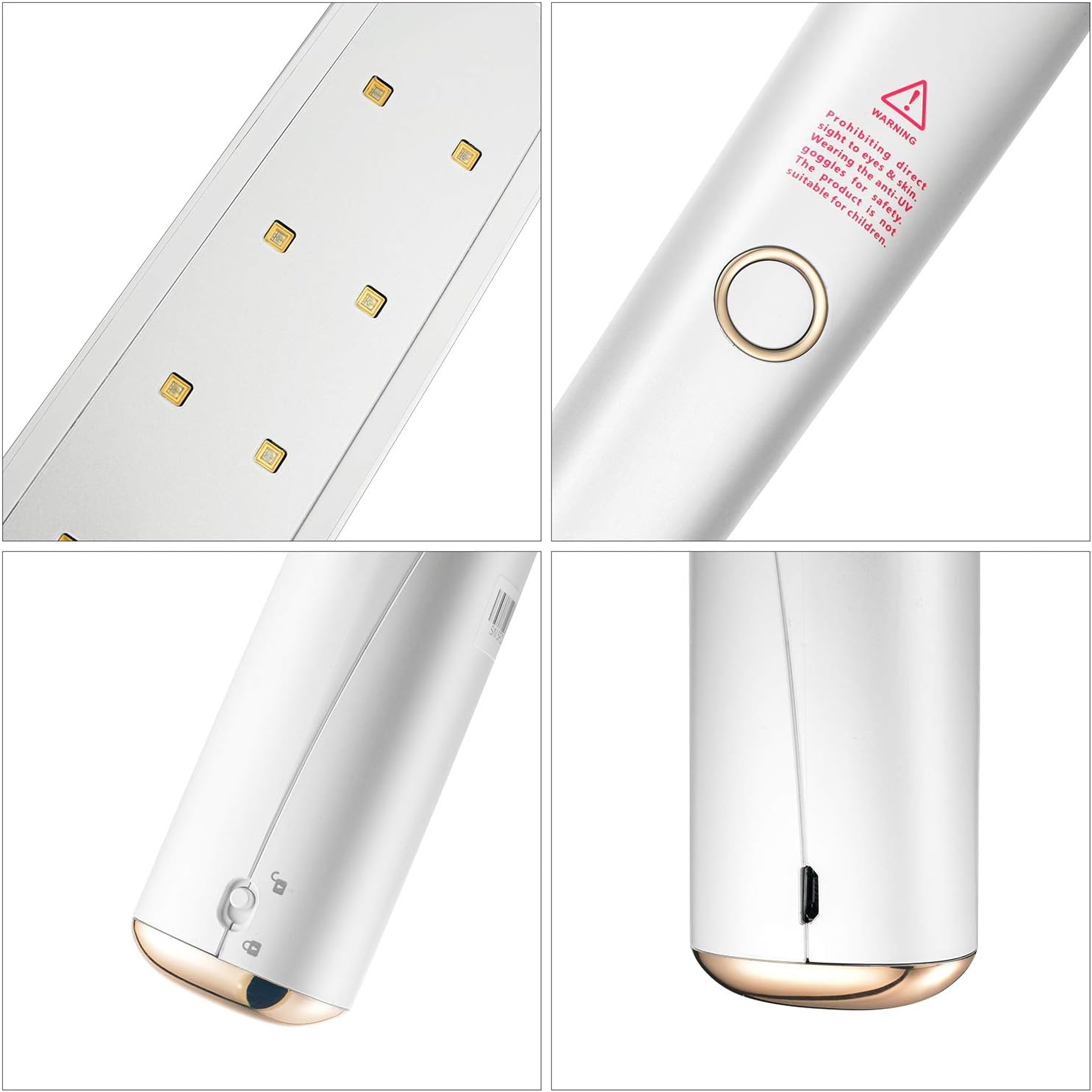 UV Light Sanitizer Wand with 20 UVC LEDs Portable Ultraviolet Sterilizer H51139