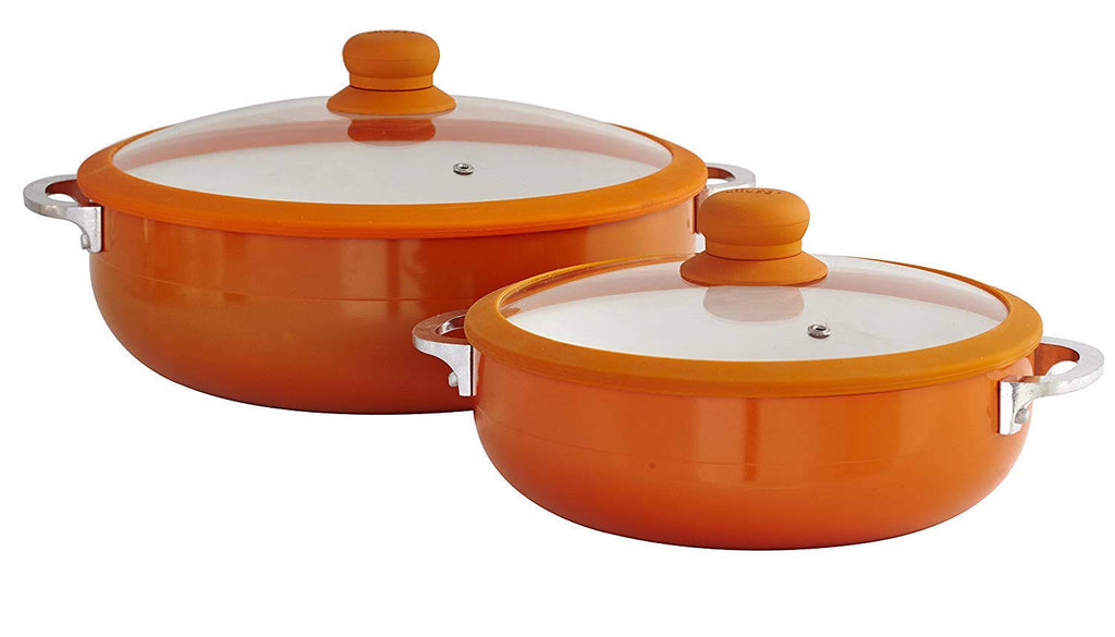 2-Piece Ceramic Nonstick Caldero Set Orange Z6227
