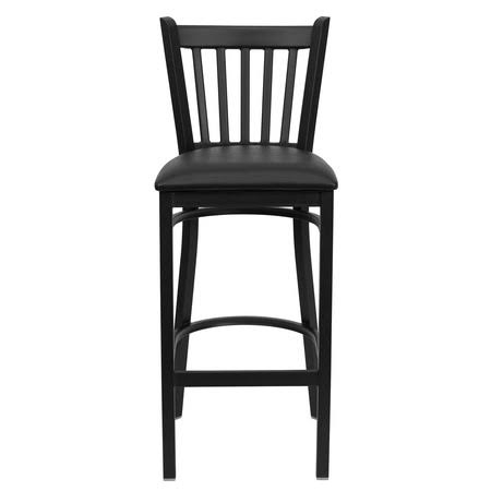 Black Vertical Back Metal Restaurant Barstool R76425