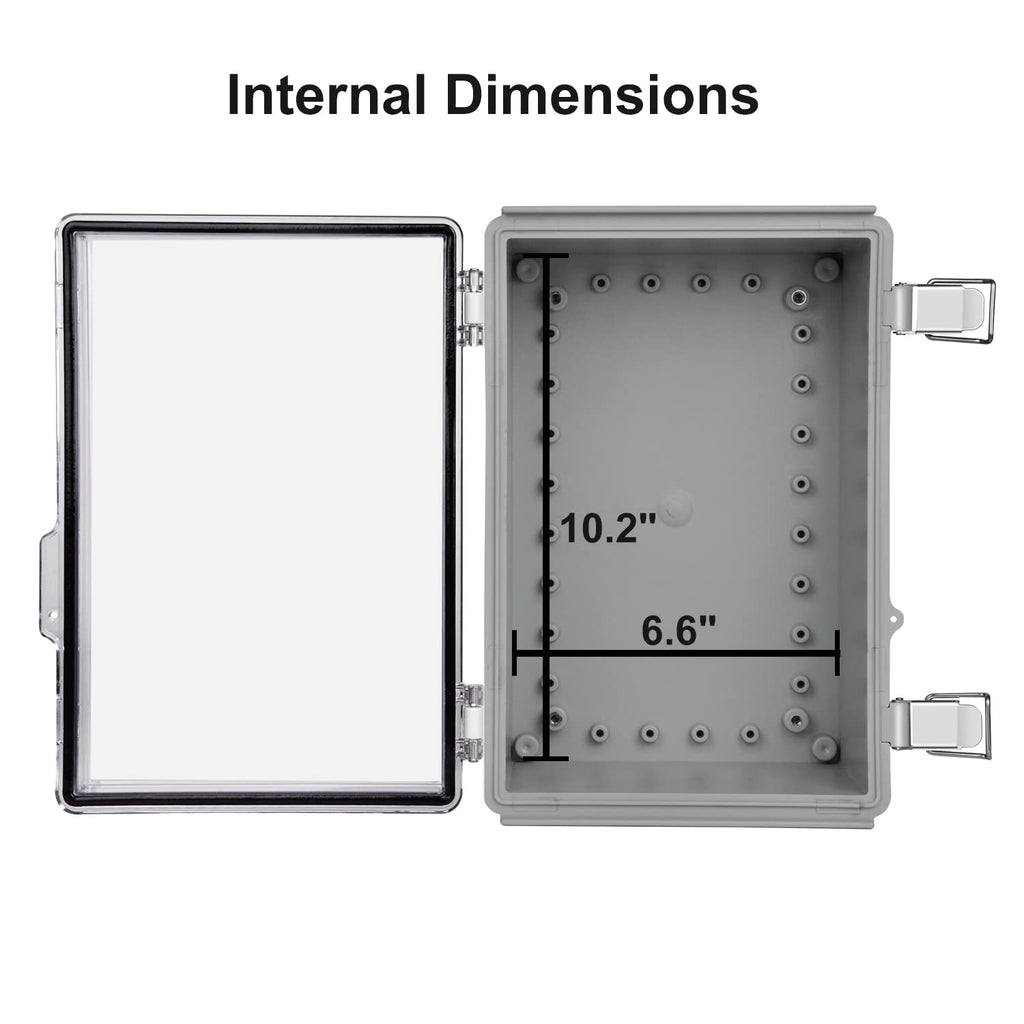 Waterproof Hinged Clear Cover ABS Plastic Junction Box, Pack of 2 K60038