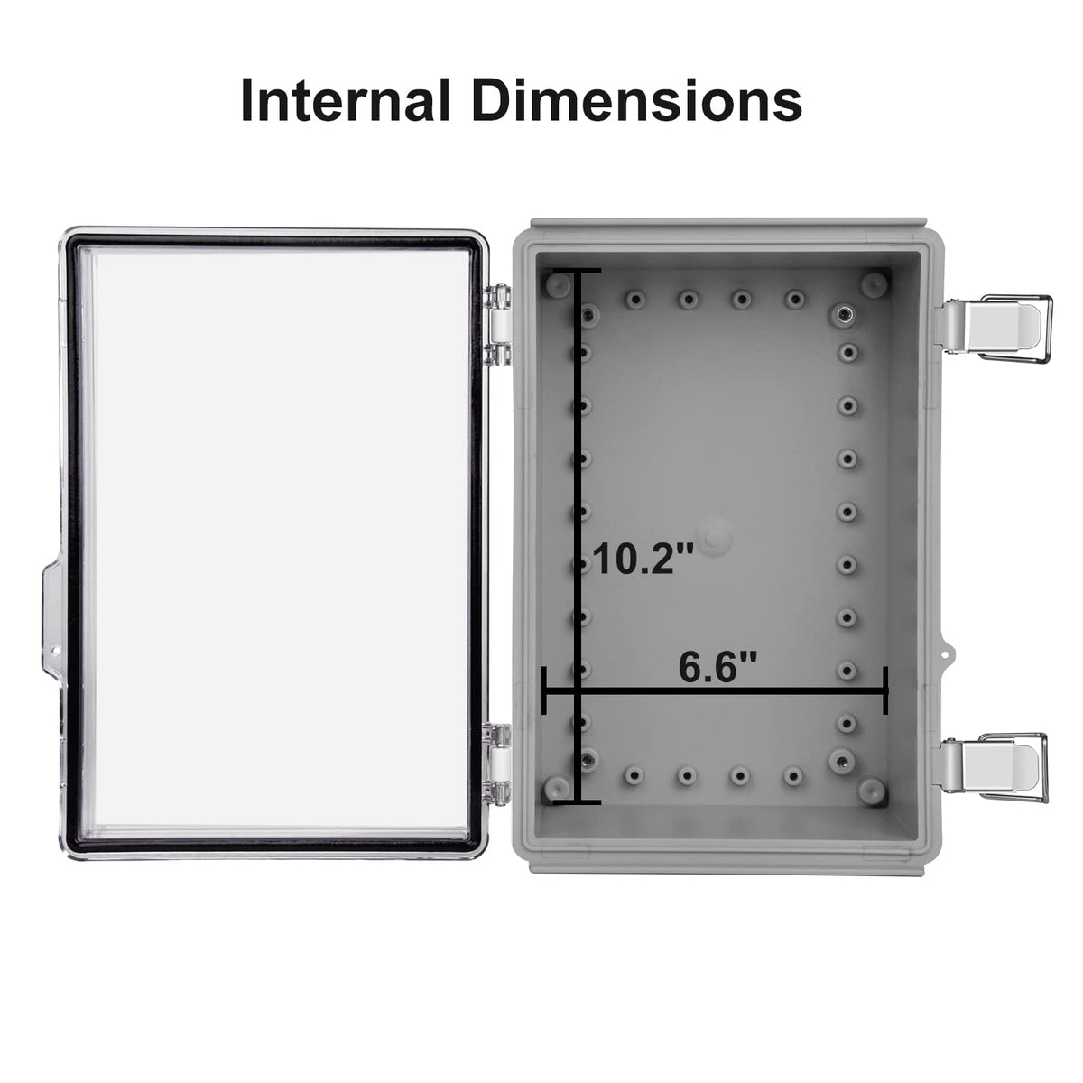 Waterproof Hinged Clear Cover ABS Plastic Junction Box, Pack of 2 K60038