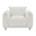 White Accent Chair Single Sofa 42"W Y927495