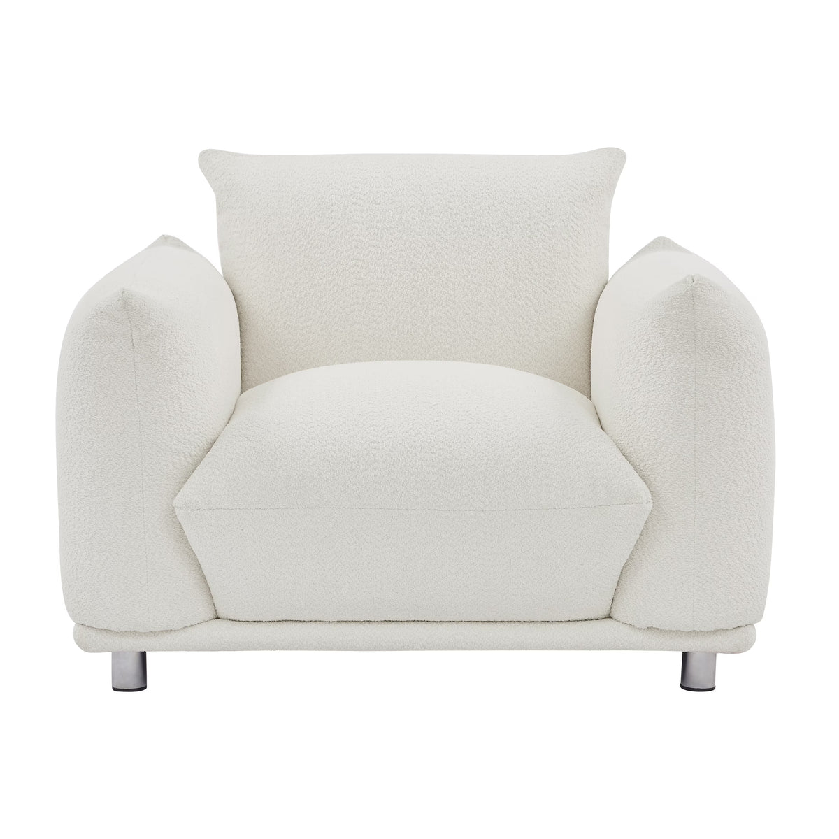 White Accent Chair Single Sofa 42"W Y927495