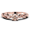 1.25 Carat Round Cut Morganite And Diamond Moissanite Engagement Ring in 925 Sterling Silver With 18k Rose Gold Plating E28003