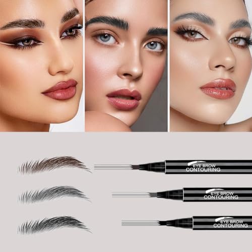 2PCS Microblading Eyebrow Pen 4 Fork Tip Waterproof I9695