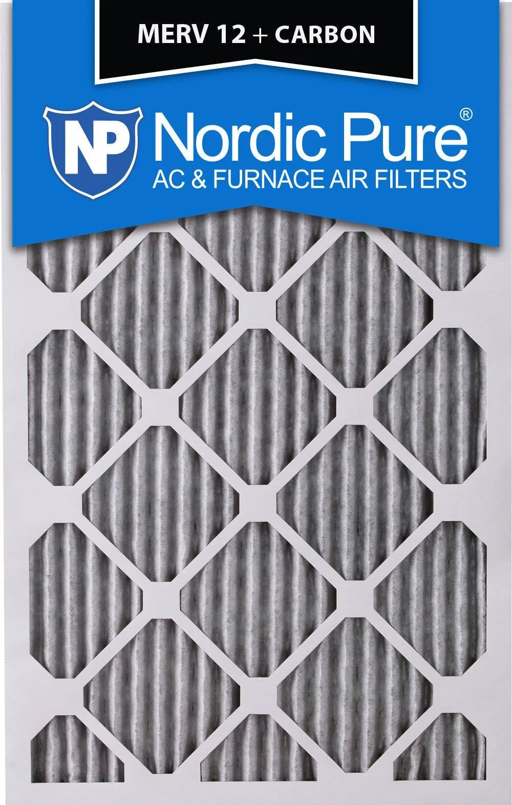 10x24x1 MERV 12 Pleated Carbon Air Filters 3 Pack Z302294