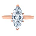 2.5ct Marquise Cut Blue Natural Aquamarine 18k Rose Gold Solitaire Ring C346726