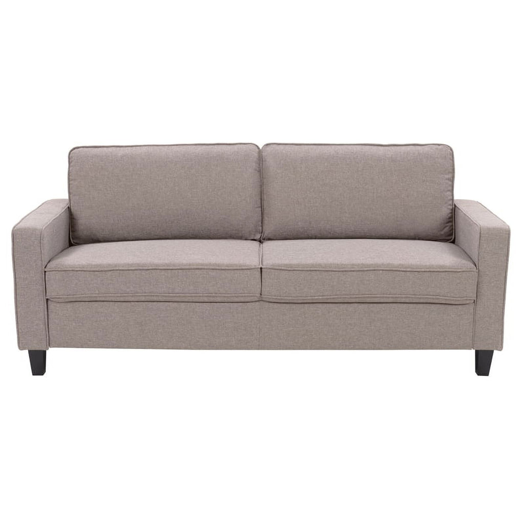 Taupe Brown Fabric Three Seater Sofa I133