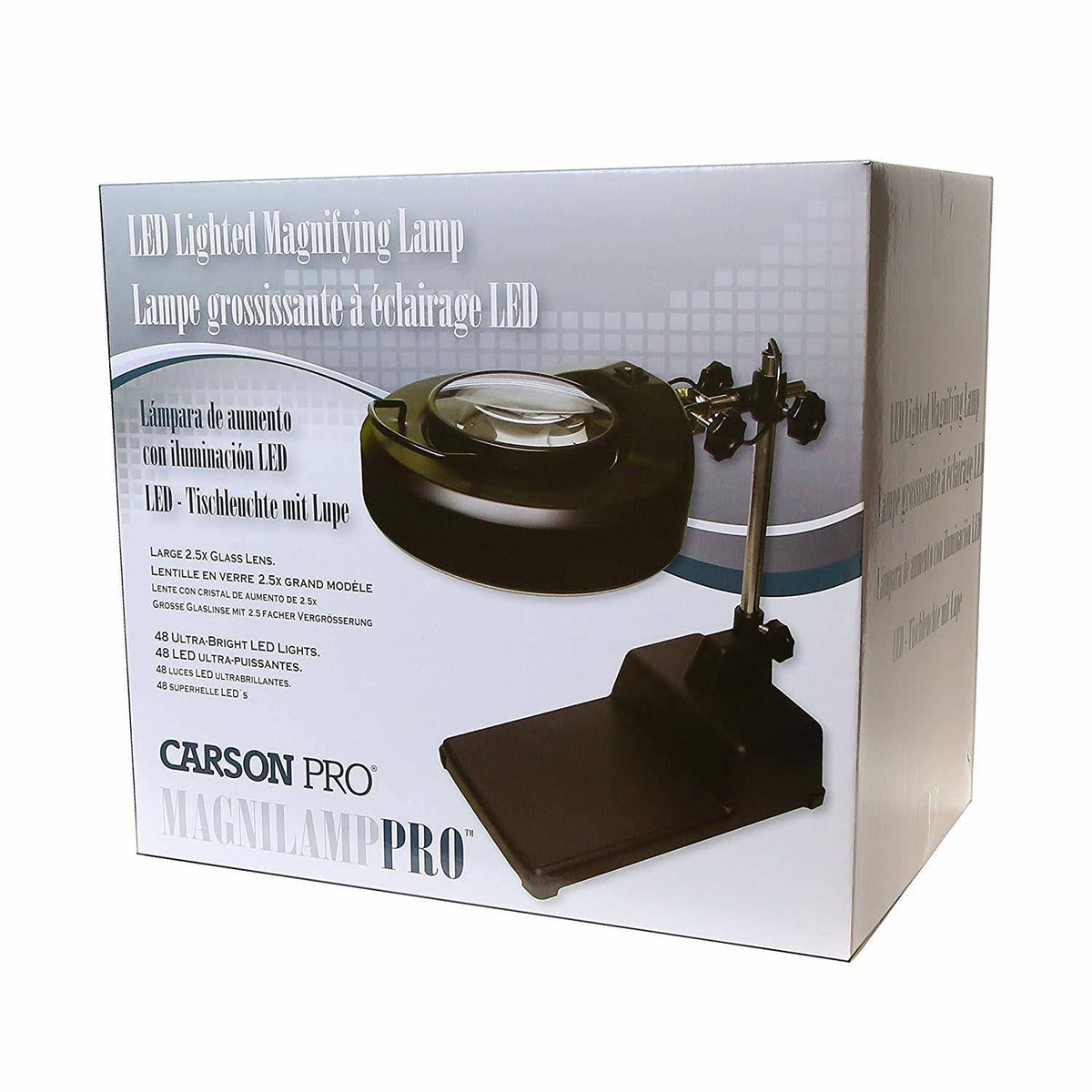 Black LED Lighted Desk Lamp Magnifier F689