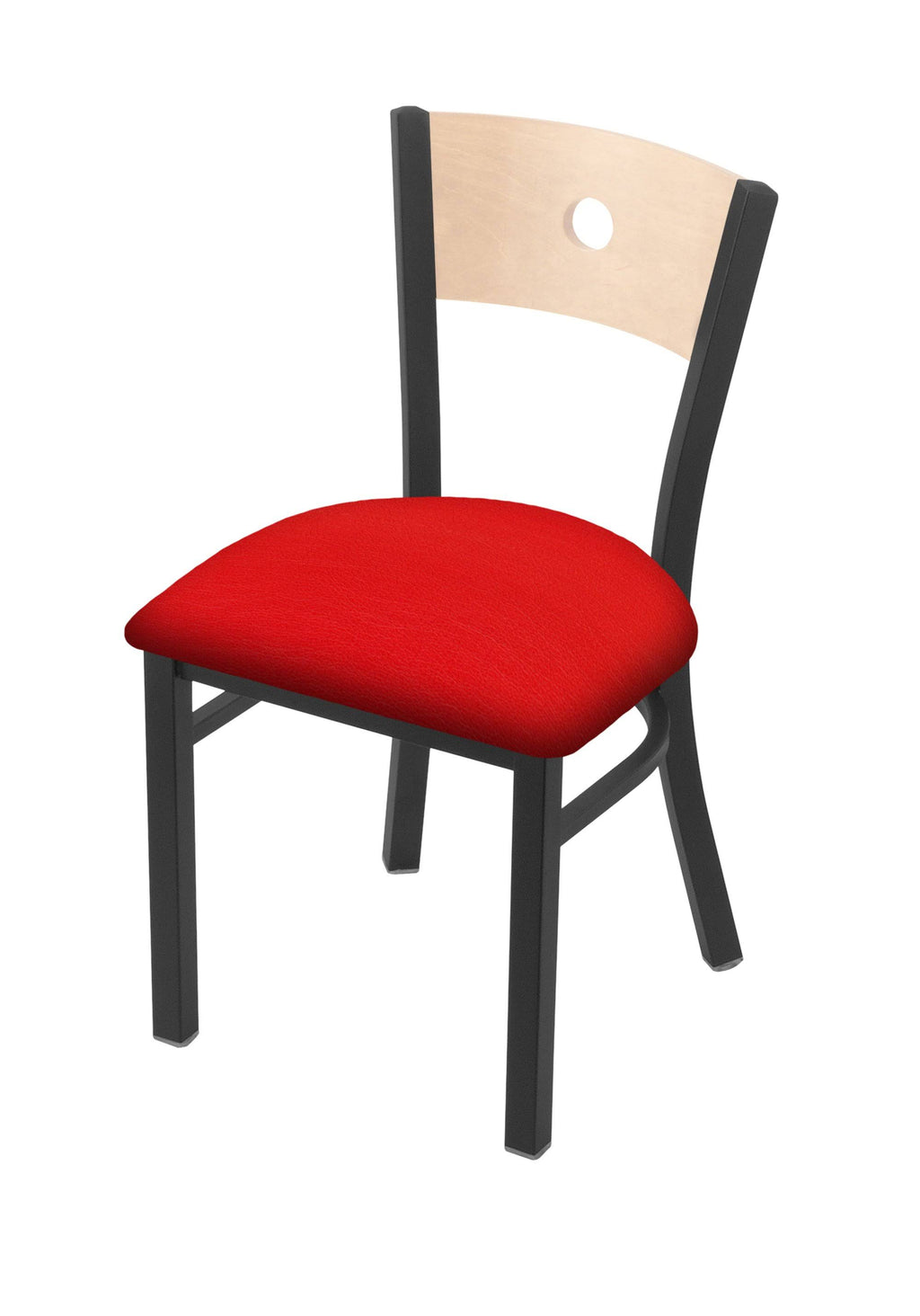 Pewter Finish Beechwood Seat Chair with Natural Maple Back G62253