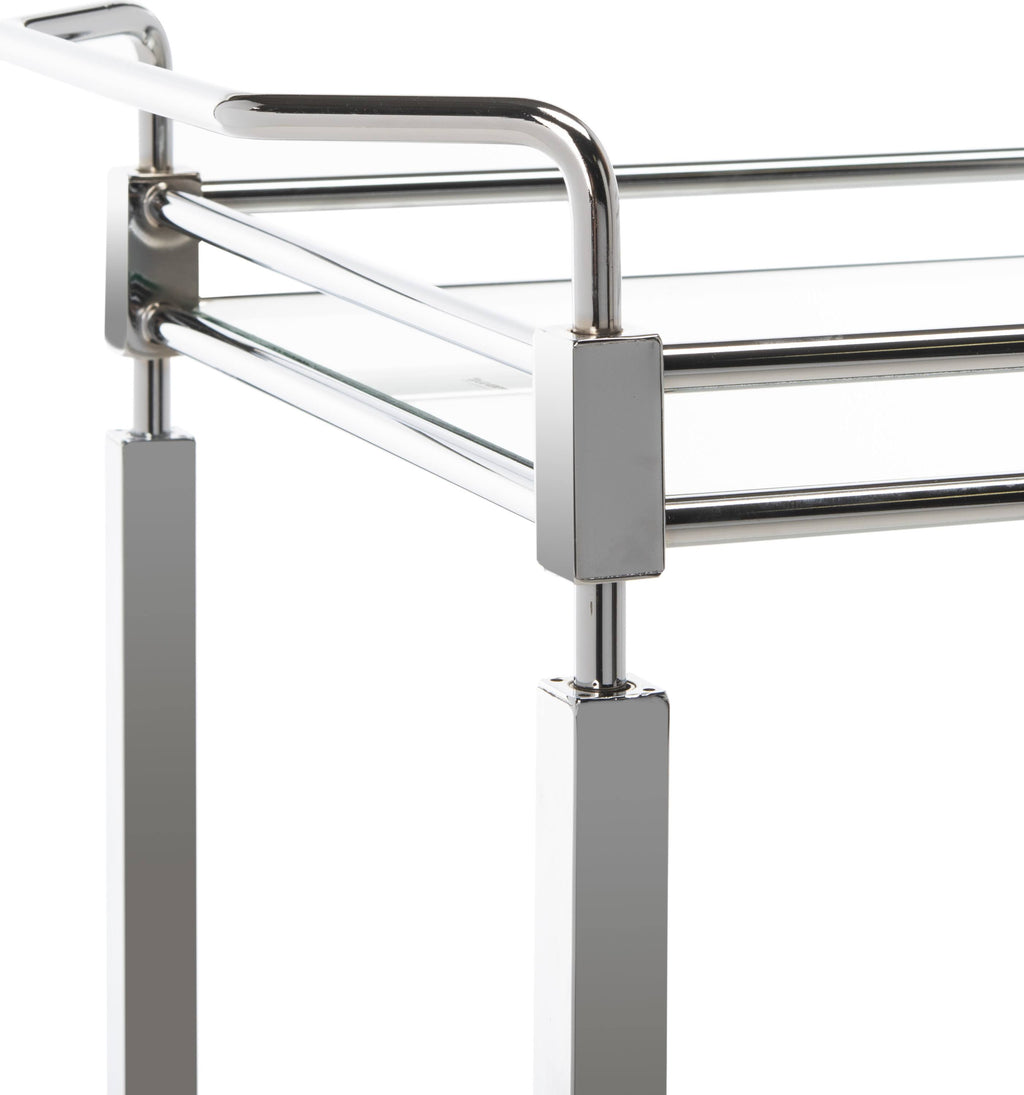 Chrome 2 Tier Rectangle Bar Cart F2072