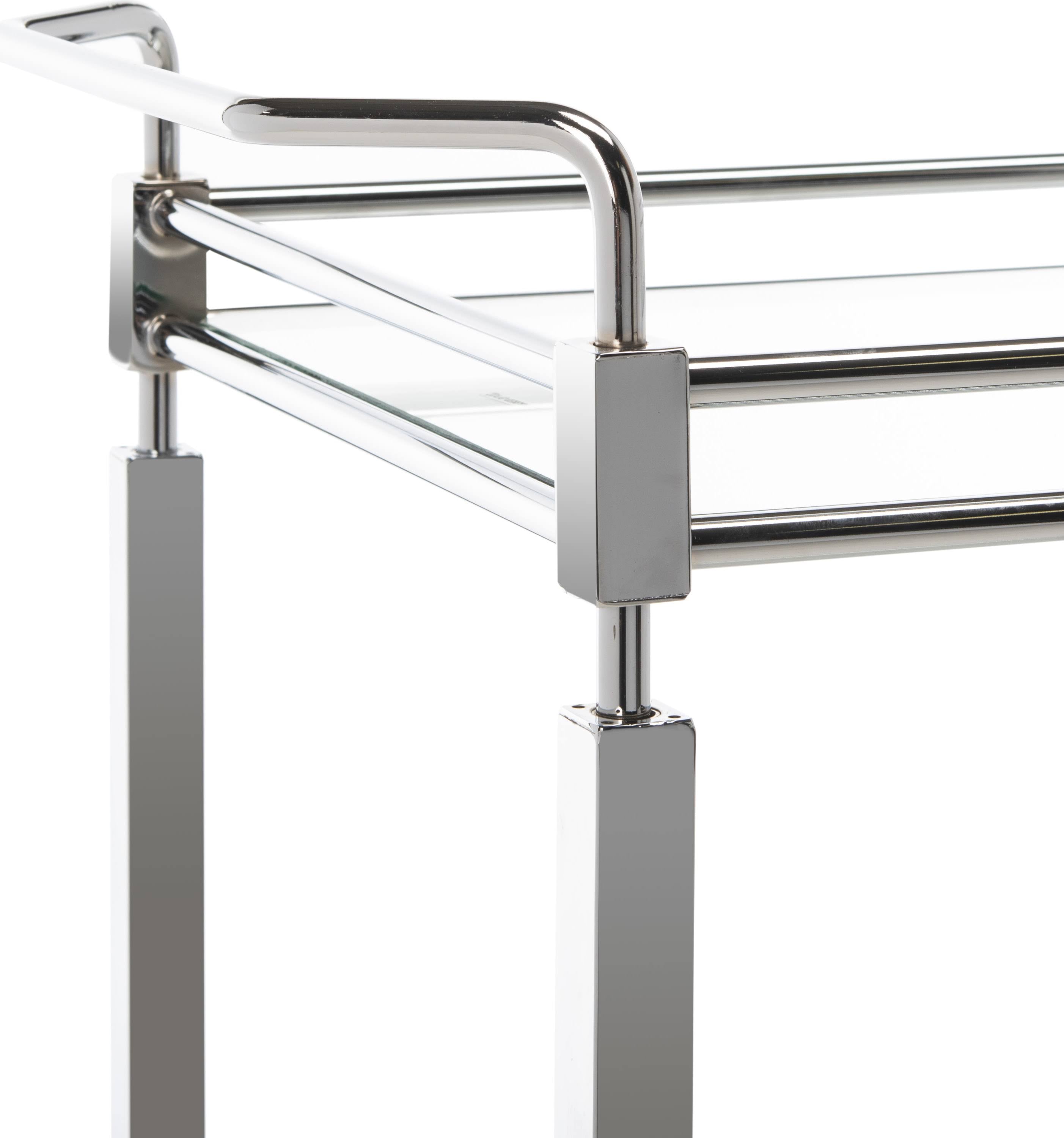 Chrome 2 Tier Rectangle Bar Cart F2072