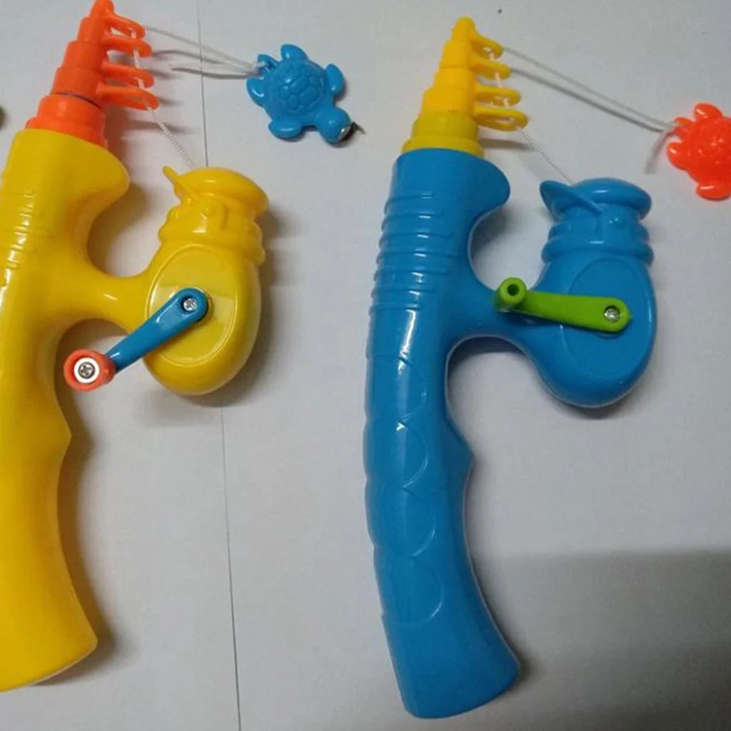 6 Pcs Stretchable Fishing Pole Toy Bath Toy Flexible Magnetic Kids Fishing Rod B290944