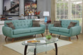 Modern Polyfiber Linen-Like Fabric Sofa Loveseat Set V286728