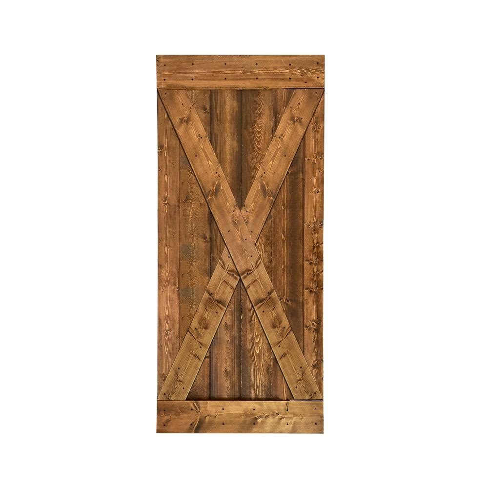 Weather Gray Solid Knotty Pine Wood Interior Sliding Barn Door Slab V822840