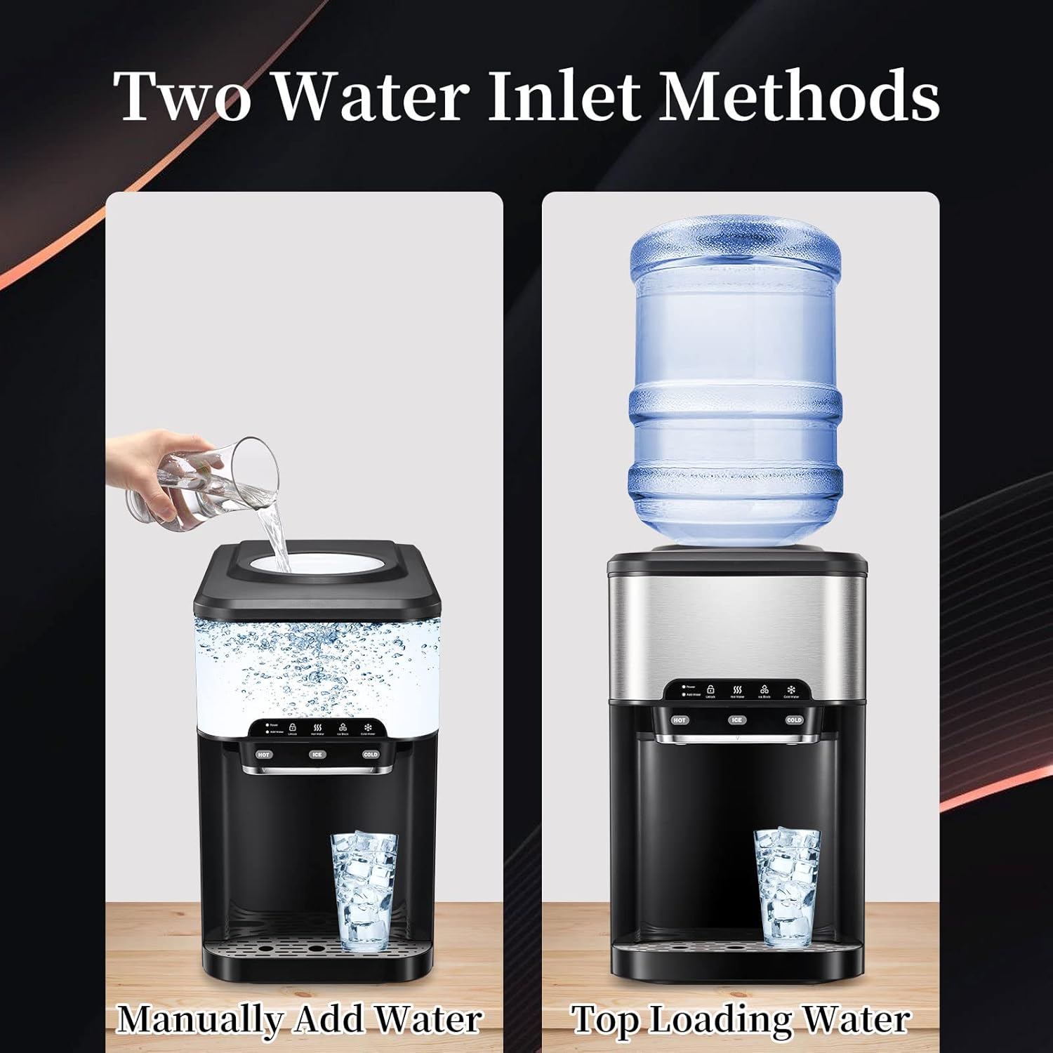3 in 1 Top Loading Water Cooler Dispenser with Ice Maker N847330