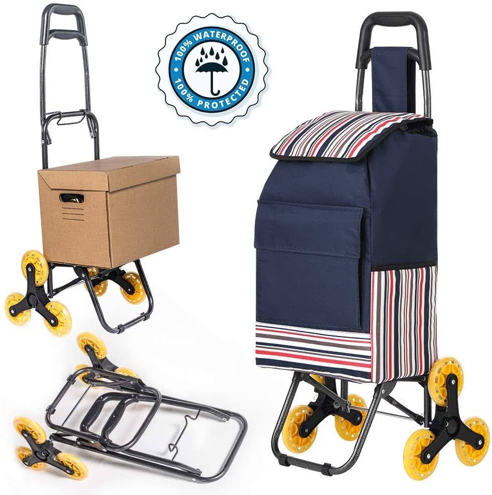 Folding Shopping Cart with Stair Climbing Cart D4092