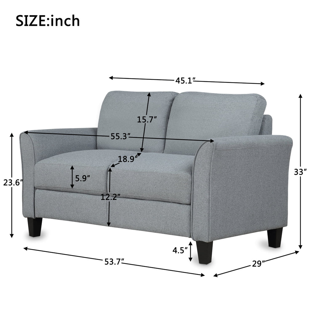 Mid-Century Upholstered Fabric Loveseat T516396