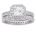 Silver 7 Vintage Square CZ Bridal Set D649073