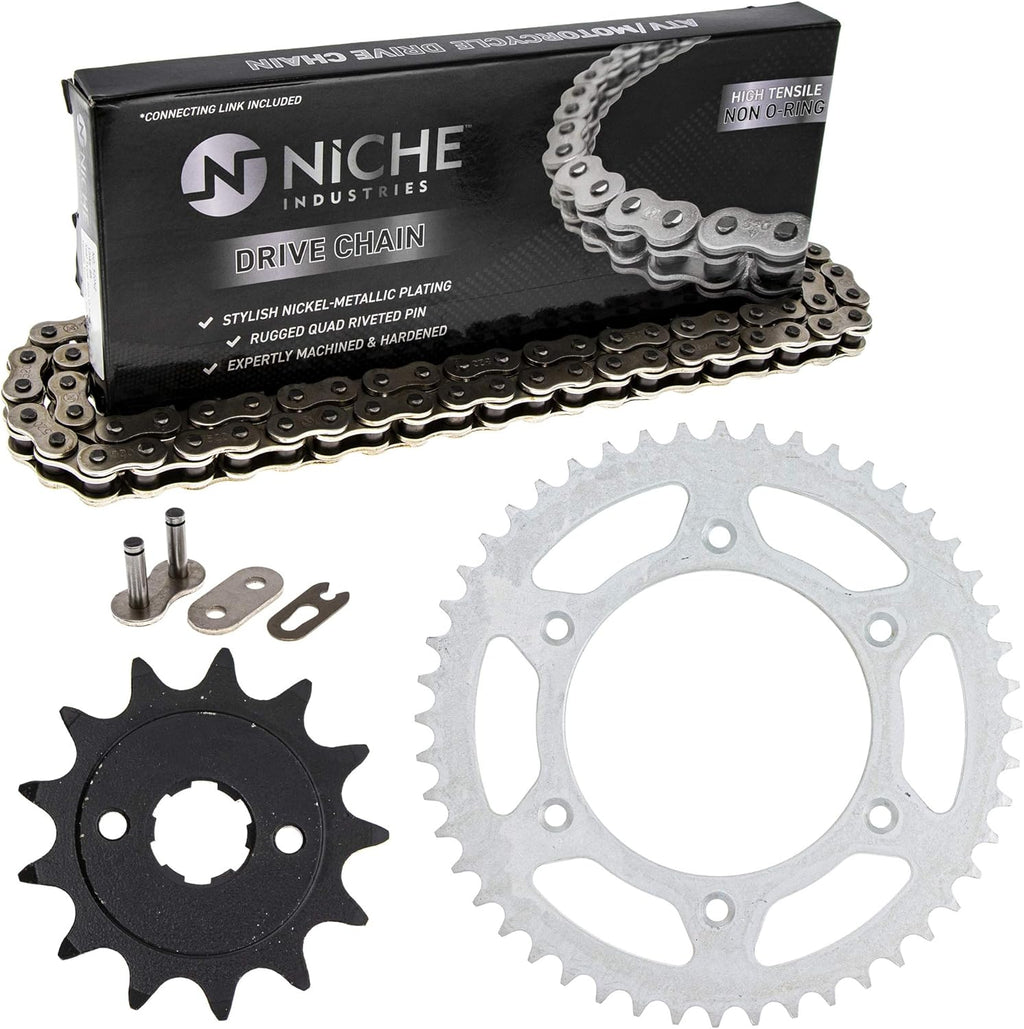 Drive Sprocket Chain Combo Front 13 Rear 48 Tooth 520NZ Standard 112 Links Pack of 2 Z89635